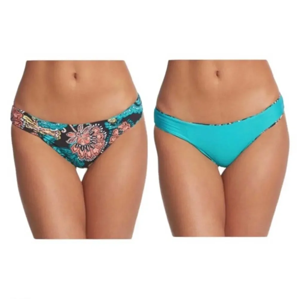 Splendid Farmhouse Floral Bandeau Ruffle Bikini SET Swimsuit Women's Large $132
